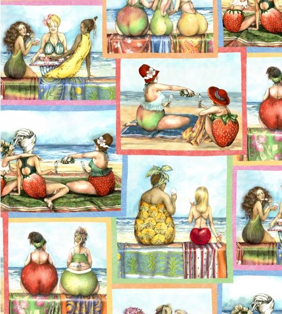 Fruit Ladies kleine Panele Patchworkstoff