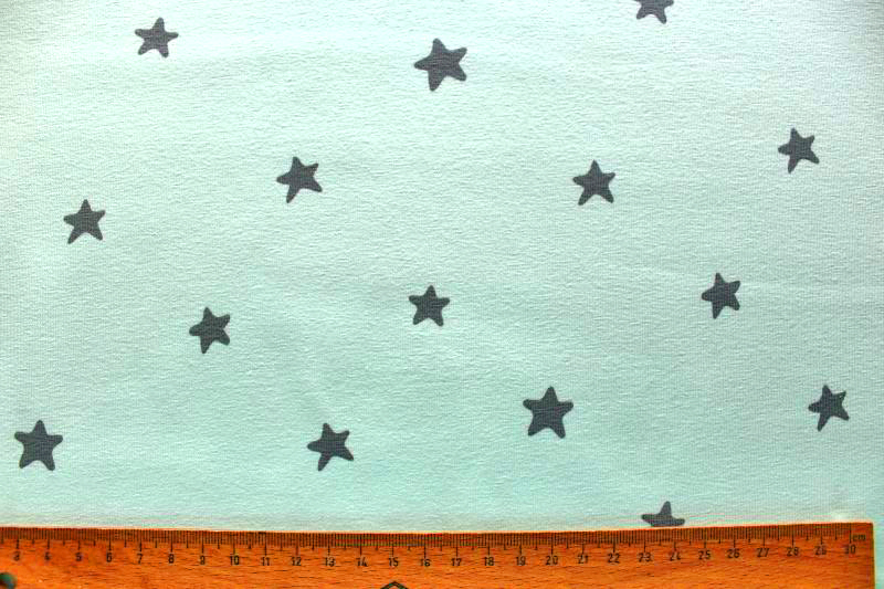 Sterne grau mint Jerseystoff