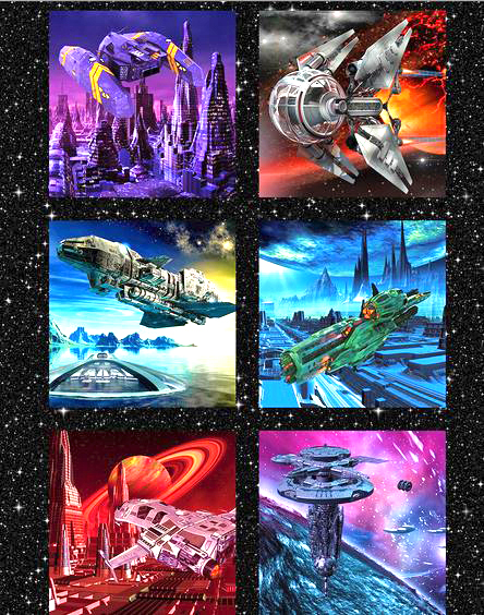 Planeten Weltall Astronomie Panel Patchworkstoff