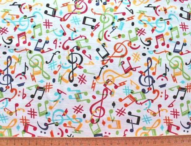 Violinschlüssel Notenschlüssel Musik schwarz Patchworkstoff