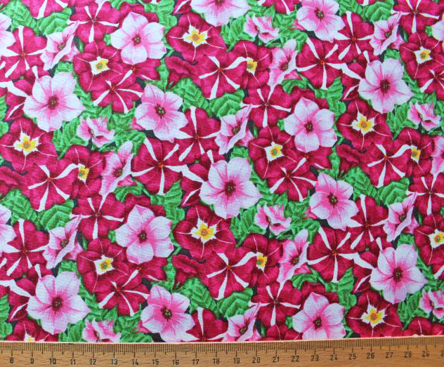 Petunien pink Baumwollstoff