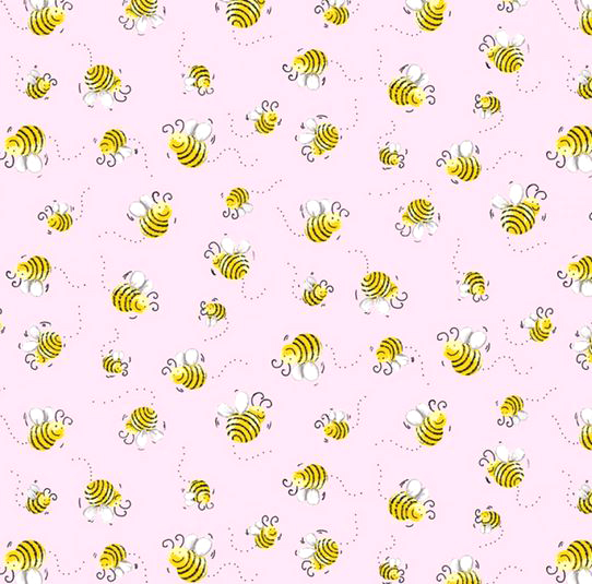 Bienen rosa Patchworkstoff