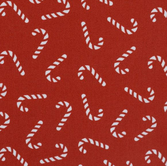 Zuckerstangen rot Weihnachten Baumwollstoff