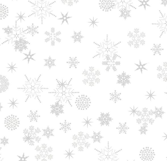 Schneeflocken silber natur Baumwollstoff Weihnachten