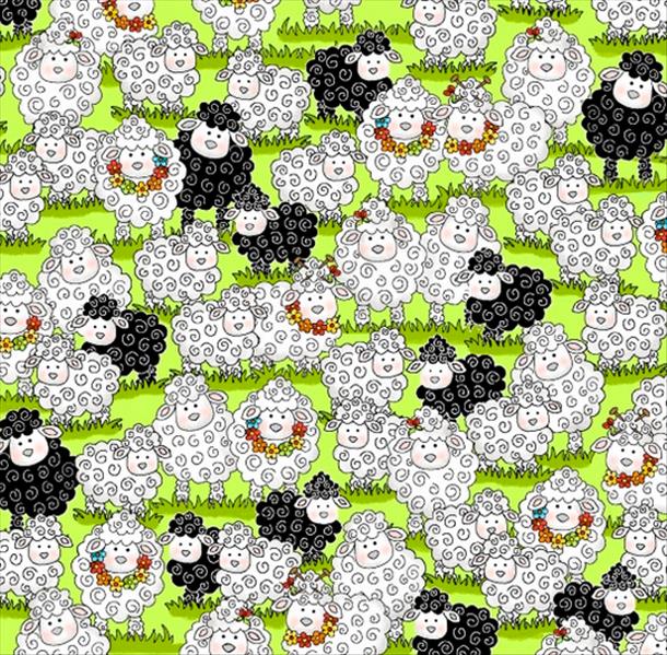 Schafe Herde Patchworkstoff