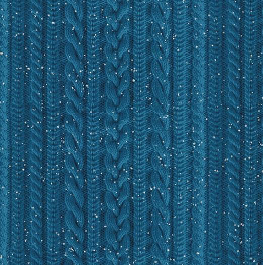 Stricken Wolle blau petrol Maschen Patchworkstoff