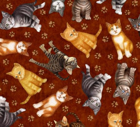 Katze Kätzchen Patchworkstoff Baumwollstoff
