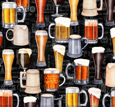 Bier Biergläser Patchworkstoff