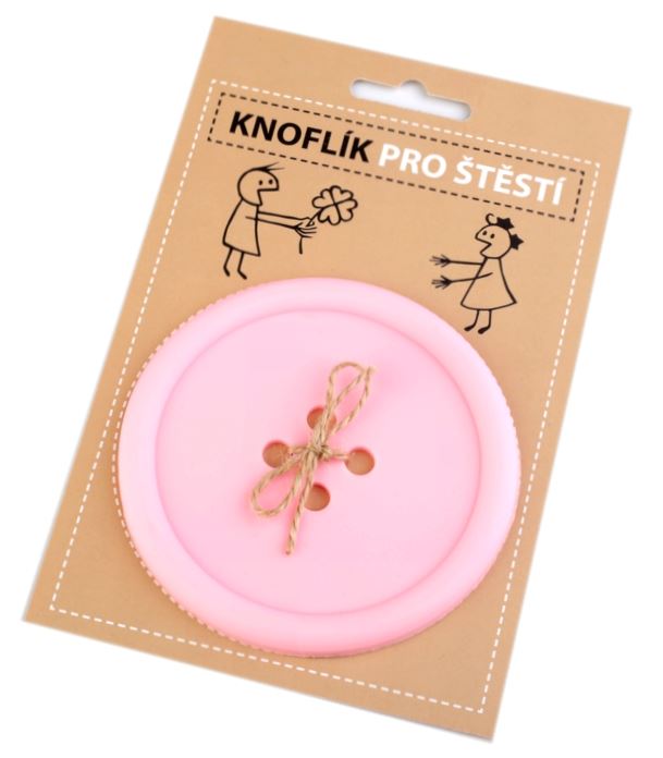 Tassenuntersetzer rosa Knopf