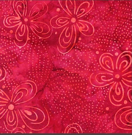 Blüten Blumen pink rot Batik Patchworkstoff