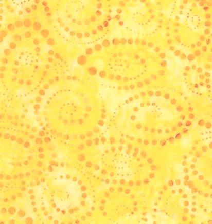 Batik Kreise oval gelb Patchworkstoff