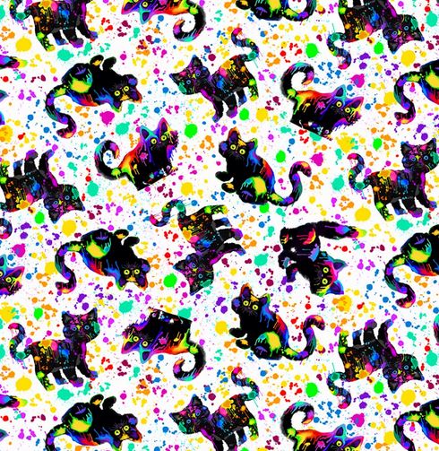 Katze Kätzchen Farbe Patchworkstoff Baumwollstoff