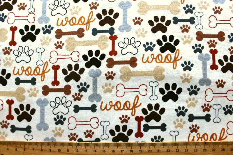 Pfoten Knochen Hund Patchworkstoff
