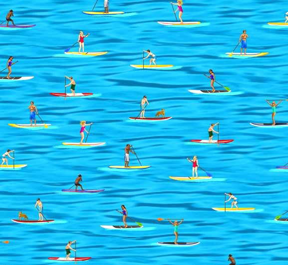 Stand up paddling Wassersport Patchworkstoff