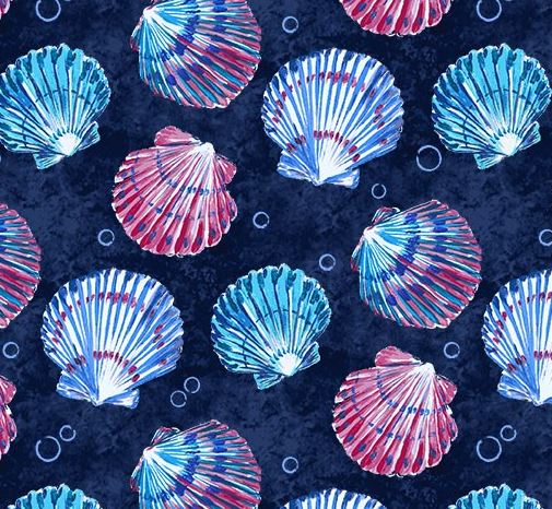 Strand Muscheln maritim Patchworkstoff