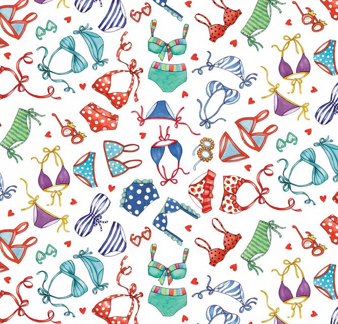Bikini Badehose maritim Patchworkstoff