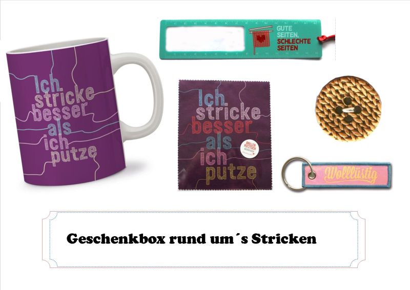 Geschenkbox Geschenk Stricken lila pink