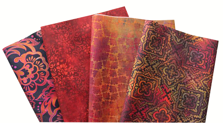 Blüten Ornamente Herbsttöne Patchworkstoff Stoffpaket