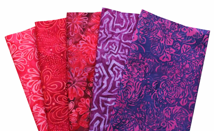 Batik rot lila violett pink Patchworkstoff Stoffpaket