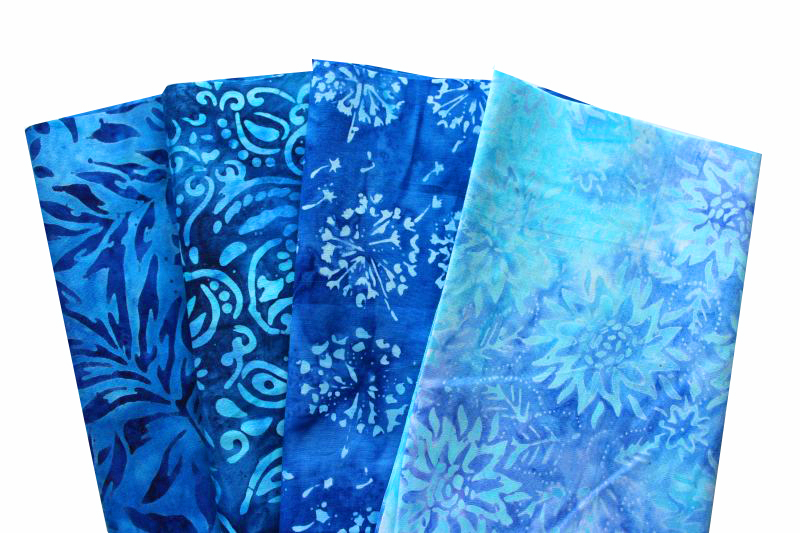 Batik blau Patchworkstoff Stoffpaket