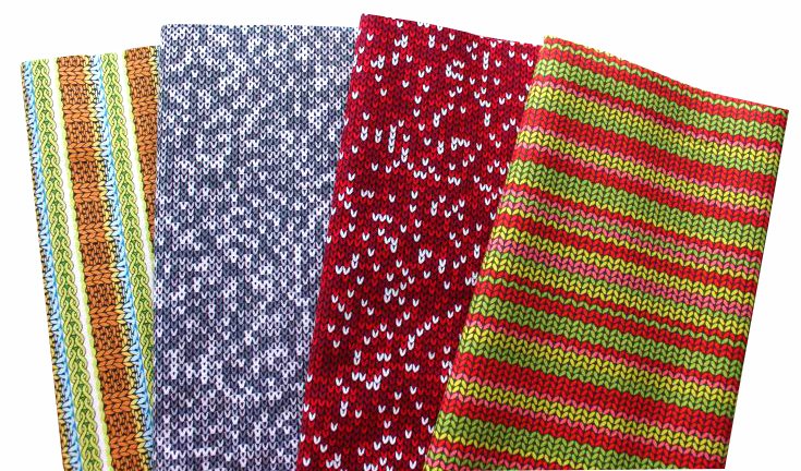 Stricken Maschen Patchworkstoff Stoffpaket