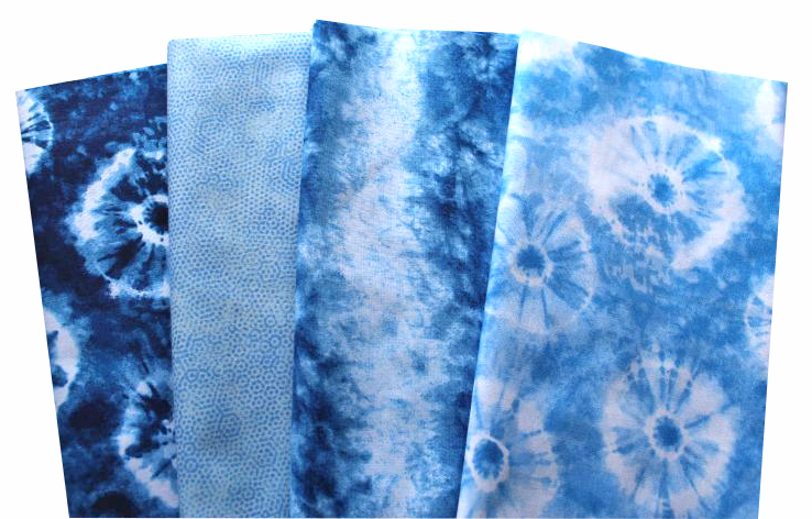 Basic blau Batikoptik Patchworkstoff Stoffpaket