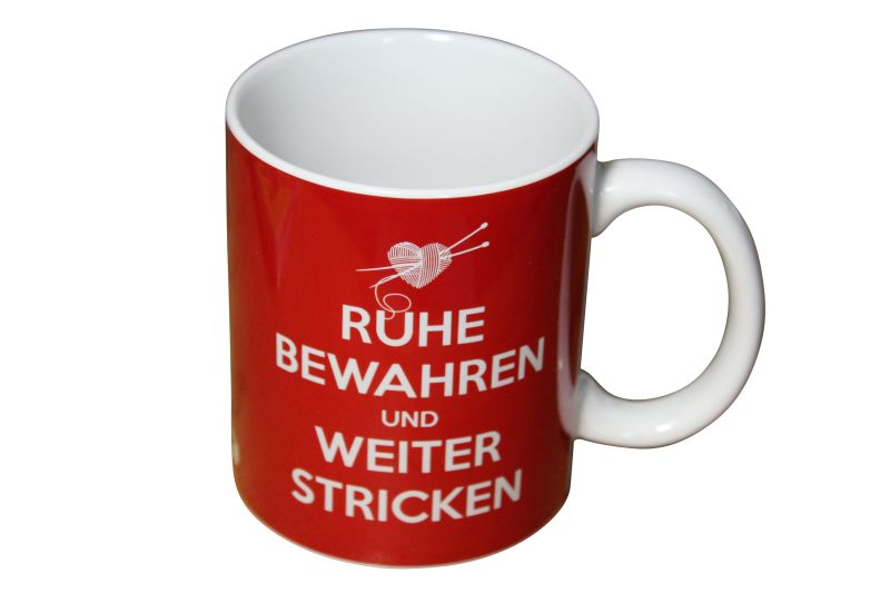 Becher Ruhe bewahren weiter stricken Mug