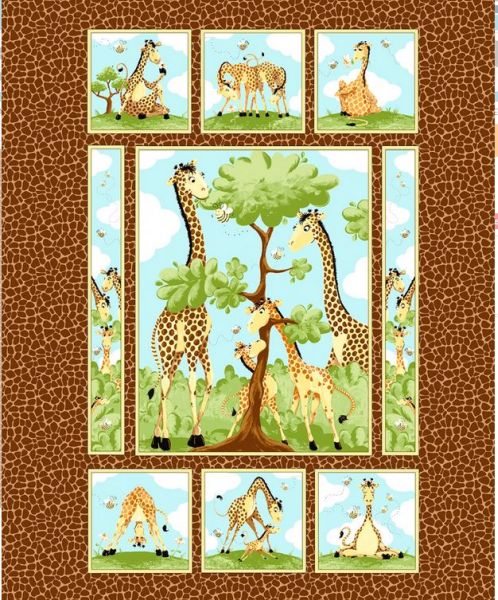 Giraffe Giraffen Kinderstoff Patchworkstoff Panel