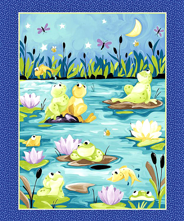Frosch Frösche Kinderstoff Patchworkstoff Panel