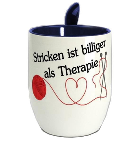 Mug Tasse Stricken Therapie blau