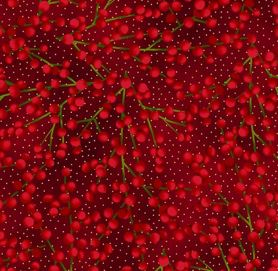 Beeren grün gold Weihnachten Patchworkstoff Baumwollstoff