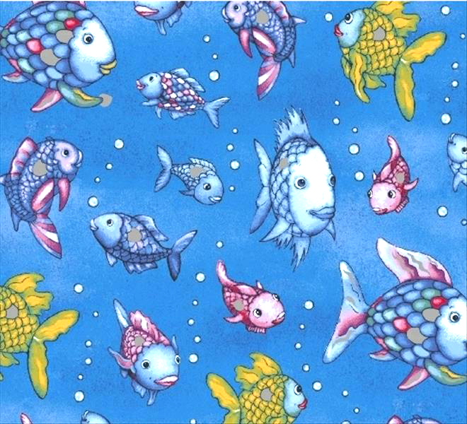 Glitzer Regenbogenfisch Patchworkstoff