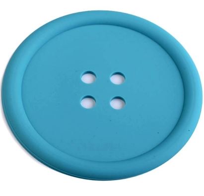 Tassenuntersetzer blau Knopf