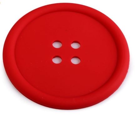Tassenuntersetzer rot Knopf