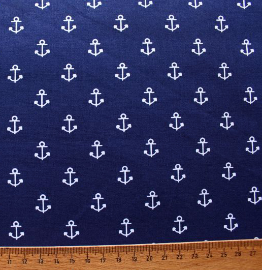Anker maritim blau Patchworkstoff
