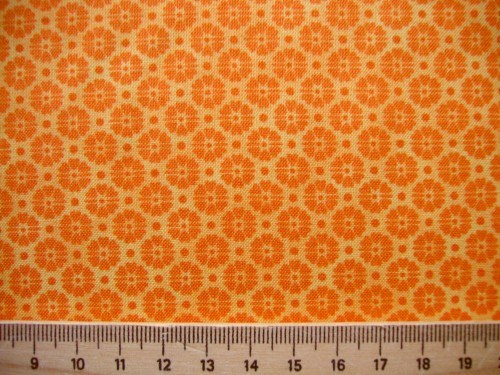 Blüten orange Patchworkstoff