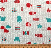 maritim grau Patchworkstoff