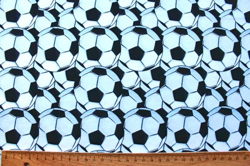Fußbälle schwarz weiß etwas blau Jerseystoff