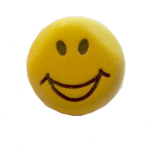 lachendes Gesicht gelb Knopf