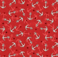 Anker rot maritim Patchworkstoff