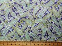 Paisley lila grau grün Patchworkstoff