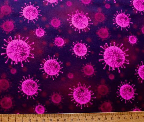 Virus Erreger magenta lila pink  Baumwollstoff