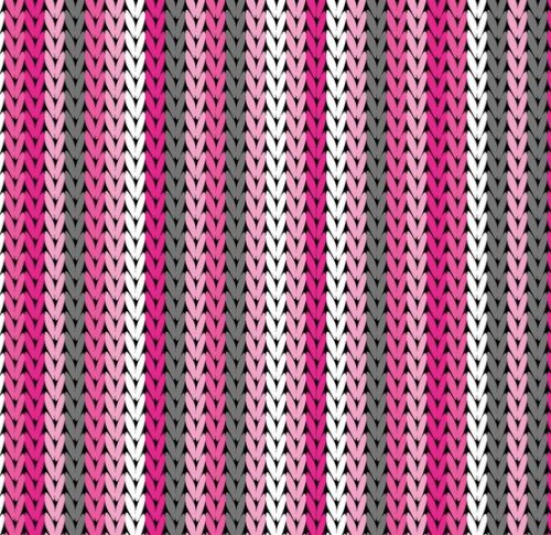 Stricken Wolle grau pink Maschen Patchworkstoff