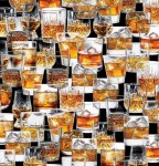 Whiskey Whiskyglas Patchworkstoff