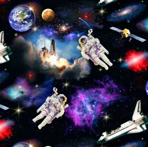 Astronaut Weltall Astronomie Patchworkstoff