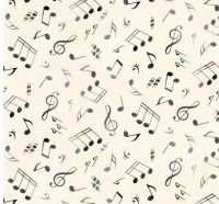 Musik Noten creme natur Patchworkstoff