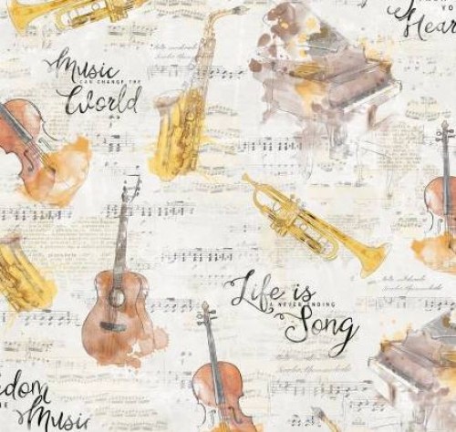 Musik Nostalgisch Patchworkstoff