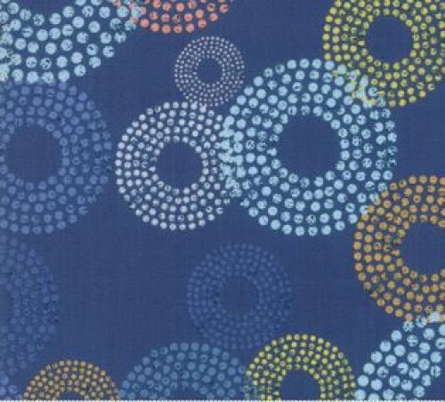 Kreise blau Patchworkstoff