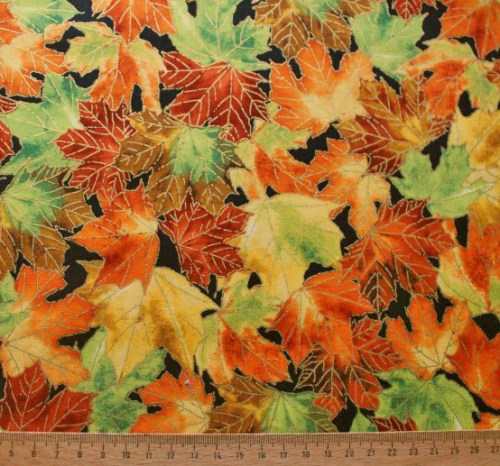 Blatt Blätter Herbstfarben Herbstwald Patchworkstoff