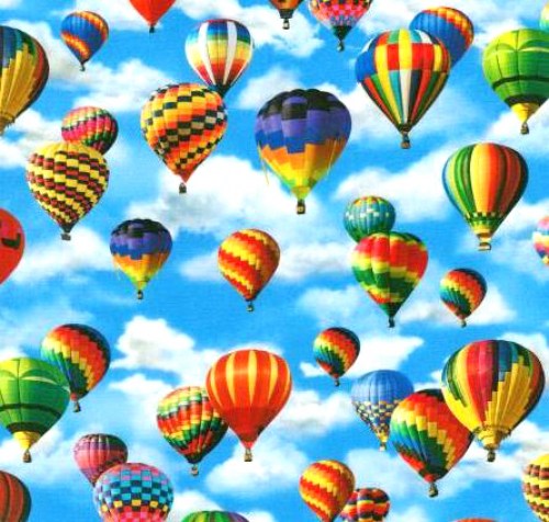 Ballon Fesselballon Heißluftballon Baumwollstoff Patchworkstoff